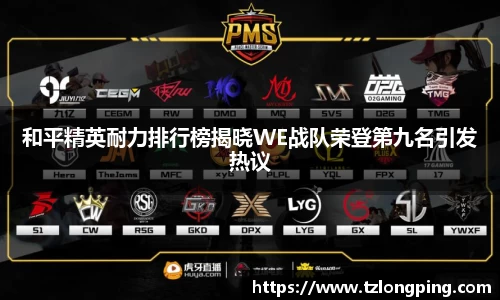 和平精英耐力排行榜揭晓WE战队荣登第九名引发热议